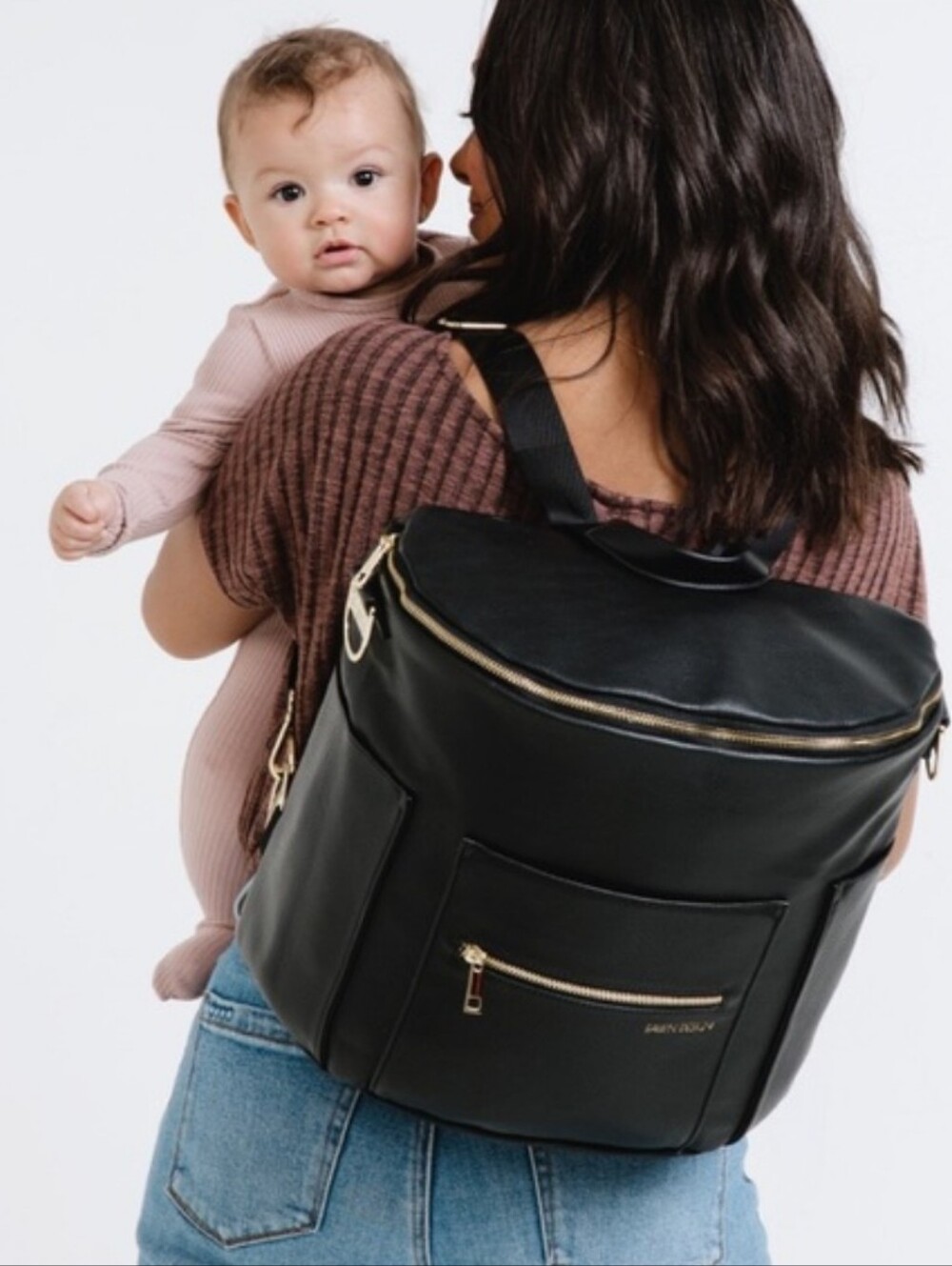 Fawn Design The Original Large Backpack Messenger Diaper Bag Black